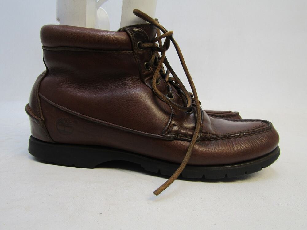 Timberland Womens Size 7 M Brown Leather Lace Up Moc Toe Ankle Boots Bootie